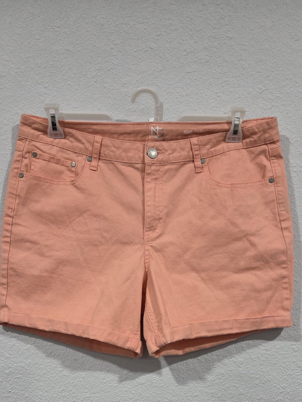 new directions Peach-Orange Women's Denim Shorts